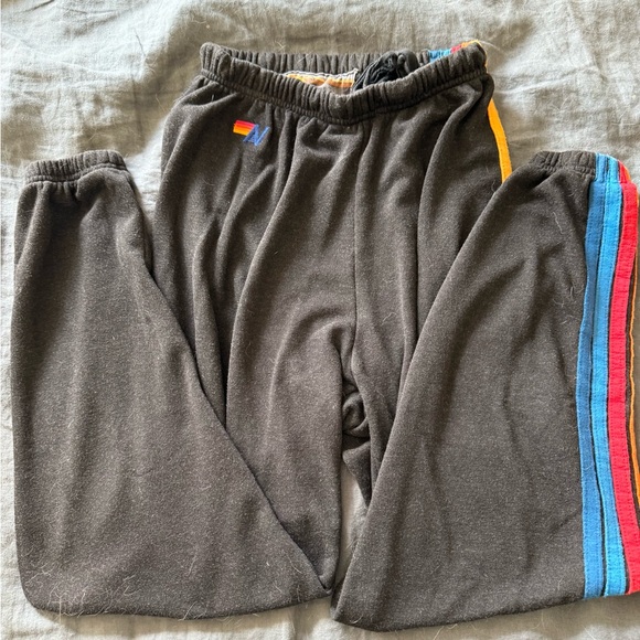 COPY - Aviator Nation 5 striped sweatpant Black 2 Small - Picture 4 of 6